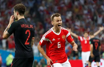 Rusia abrió el marcador ante Croacia