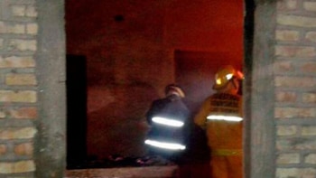 Los bomberos al llegar al lugar