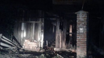 La casa después del incendio