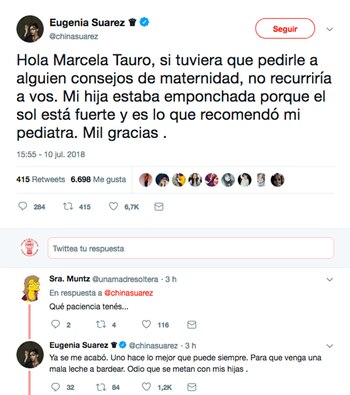 La China Suárez filosa desde