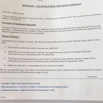 El aviso de deuda que