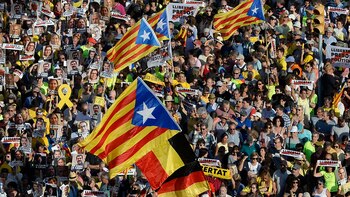 Manifestación en Barcelona por los presos políticos (AFP PHOTO / Josep LAGO)