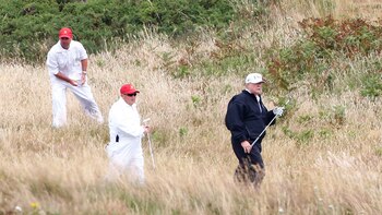 Trump en su campo de