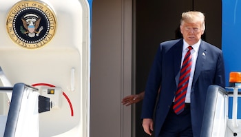 Donald Trump, en el avión