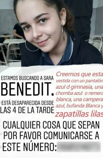 El aviso de desaparición de