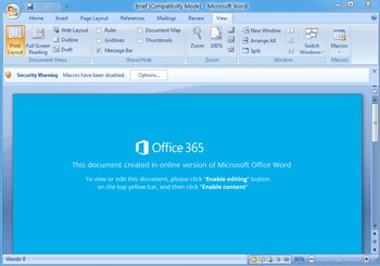 El adjunto con macros infectados
