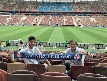 En el estadio de Luzhniki, en Moscú, en la semifinal Croacia vs Inglaterra.