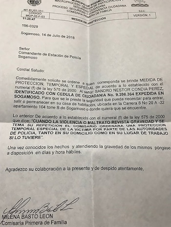 Recurso emitido por la Comisaría