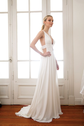 Vestido en gasa de seda