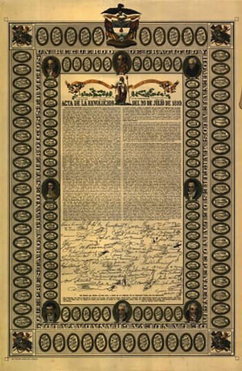 Copia del Acta de Independencia