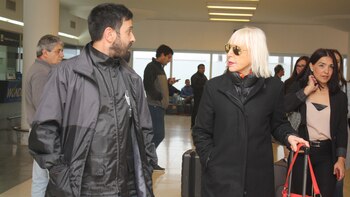 Marta Minujin llegando a la