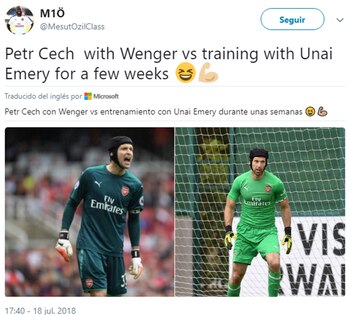 “Petr Cech con Wenger vs