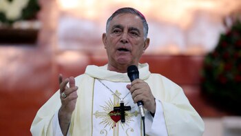 El obispo durante un acto