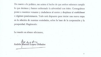 Párrafo final de la carta