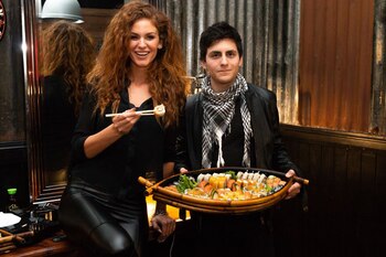 Paula Peralta junto a Lucas