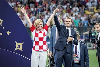 Kolinda con Emmanuel Macron, presidente