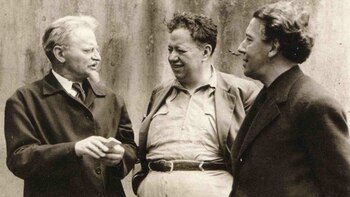 Trotsky con el pintor mexicano