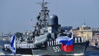 Desfile naval ruso (AFP)
