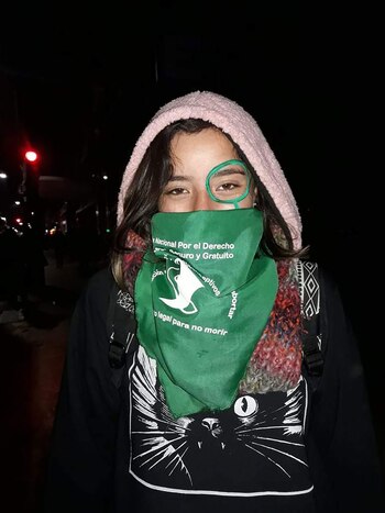 Agustina Arias, el día del debate sobre aborto legal en Diputados