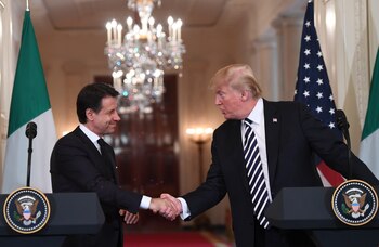 Trump y Conte antes de