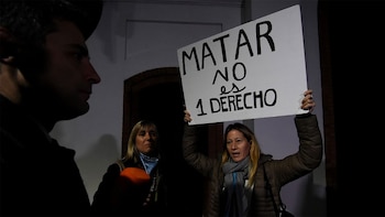 Los manifestantes se juntaron frente