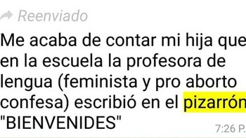 El mensaje en el grupo