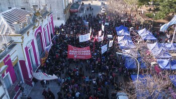 La movilización docente en reclamo