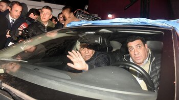 Moyano tras el acto (Foto:Nicolás