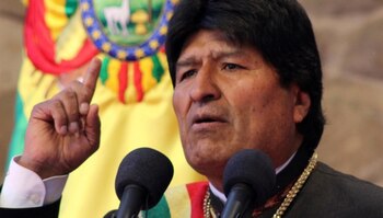 Evo Morales durante su discurso