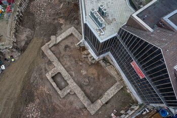 Vista aérea de los restos