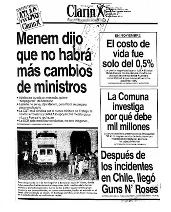 Los diarios de 1992 reflejaban la expectativa por los shows de los Guns en nuestro país