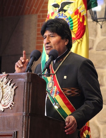 El 6 de agosto pasado, Morales vestía la banda y la medalla presidencial por última vez