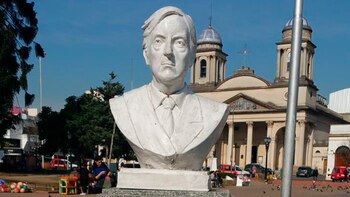 El busto de Néstor Kirchner
