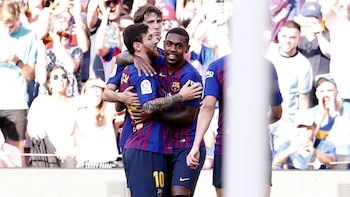 La celebración de Messi y