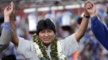 Evo Morales, durante la campaña