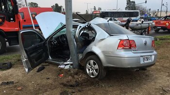 Así quedó el auto que ocasionó la muerte del policía