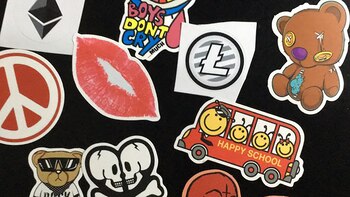 Stickers de Litecoin y Ethereum