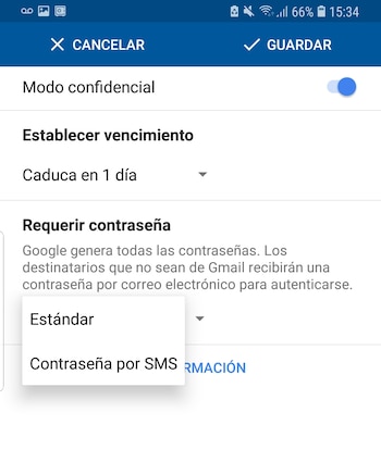 El Modo confidencial permite establecer