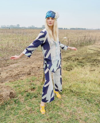 Camisola y pantalón ancho estampado