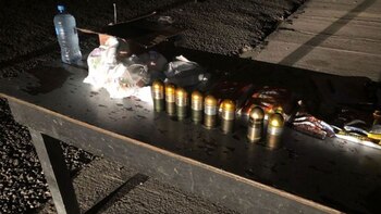 Granadas localizadas en un autobús