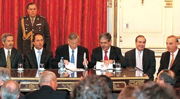 Claudio Uberti en un acto