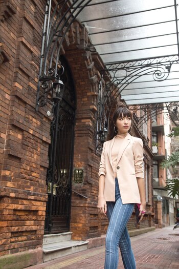 Blazer largo y top ($