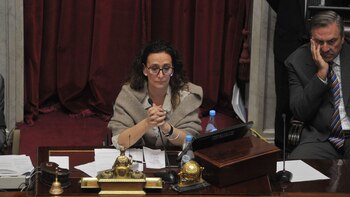 Gabriela Michetti durante el debate por los allanamientos a Cristina Kirchner (foto Patricio Murphy)