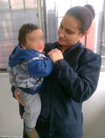 El bebé tras ser encontrado