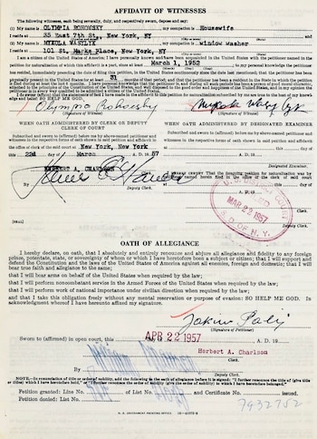 El documento de naturalización de