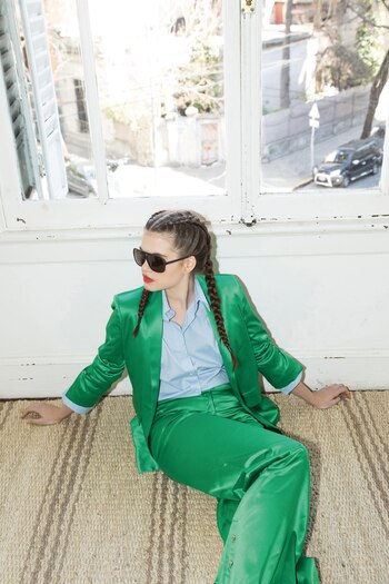 Blazer y pantalón de satén