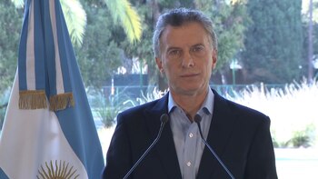 Macri durante el anuncio de