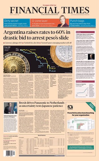 Portada del Financial Times