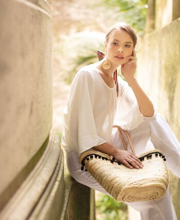 T-shirt de seda de mangas