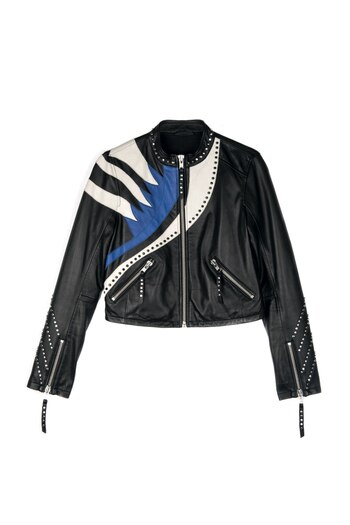 Chaqueta de cuero con tachas